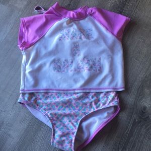 cute kids one piece swimsuit with swim shirt !!